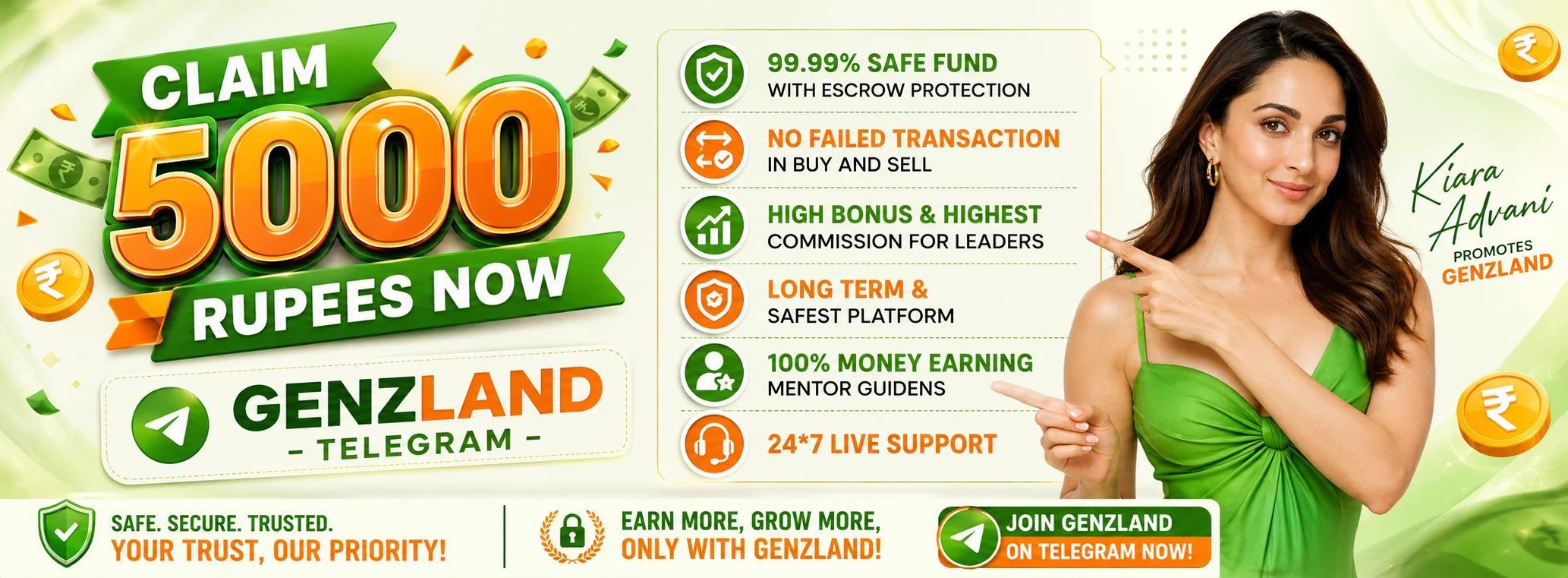Claim 5000 Rupees Now — GENZLAND Telegram